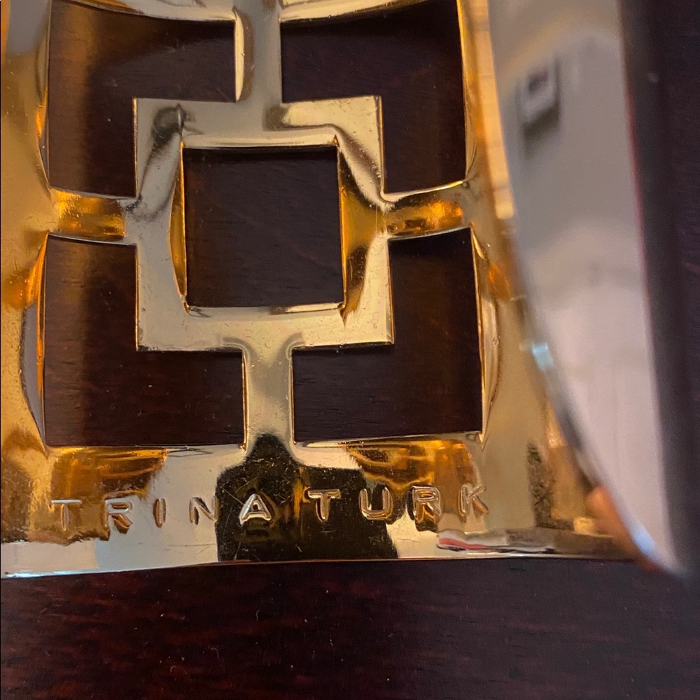 Trina Turk Gold Geometric Cuff Bracelet - Picture 2 of 2